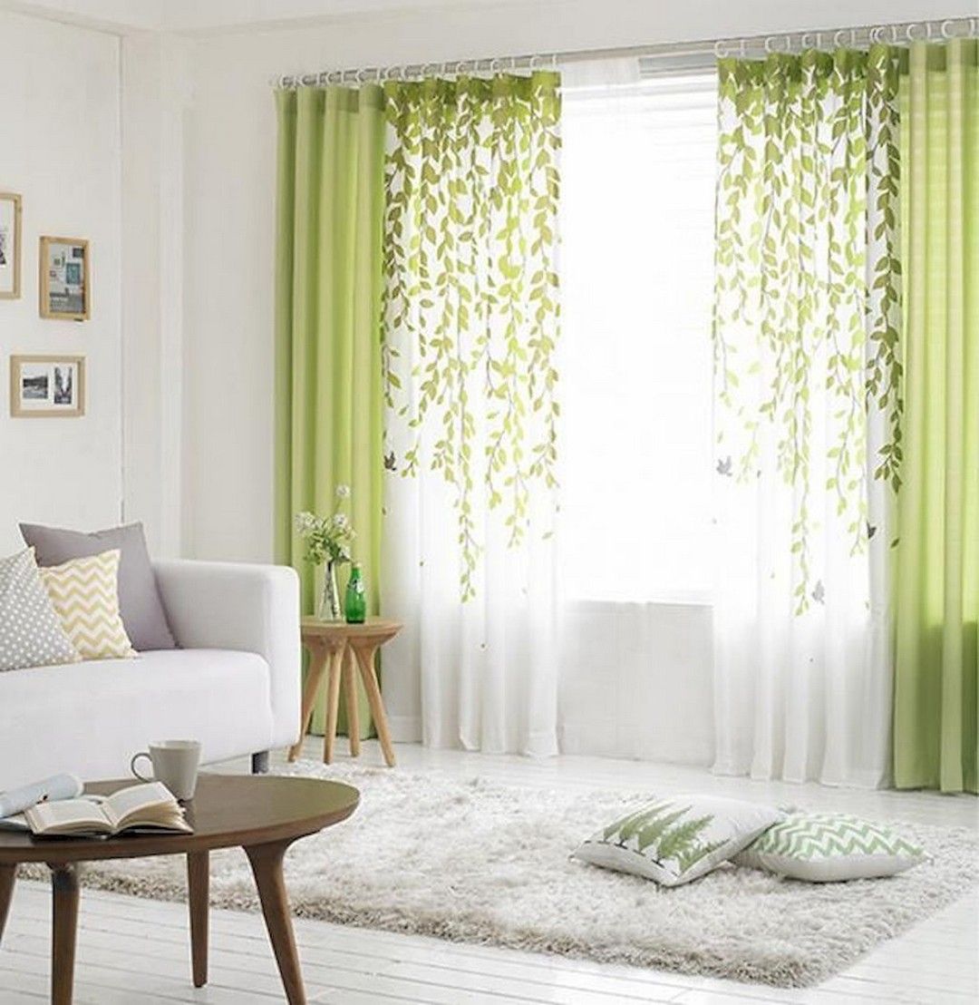 Living Room with White Curtains