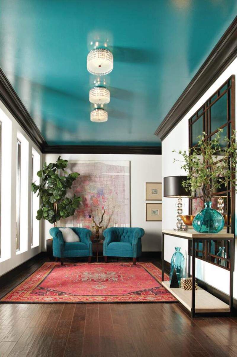 Turquoise Living Room Design