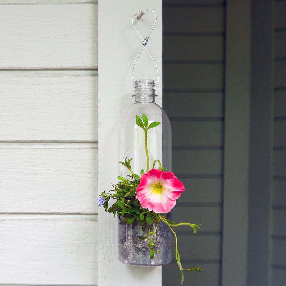 Recycled Hanging Pots from Plastic Bottles and Cans